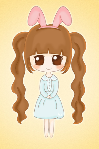 可爱卡通女孩锁屏壁纸_画画大全