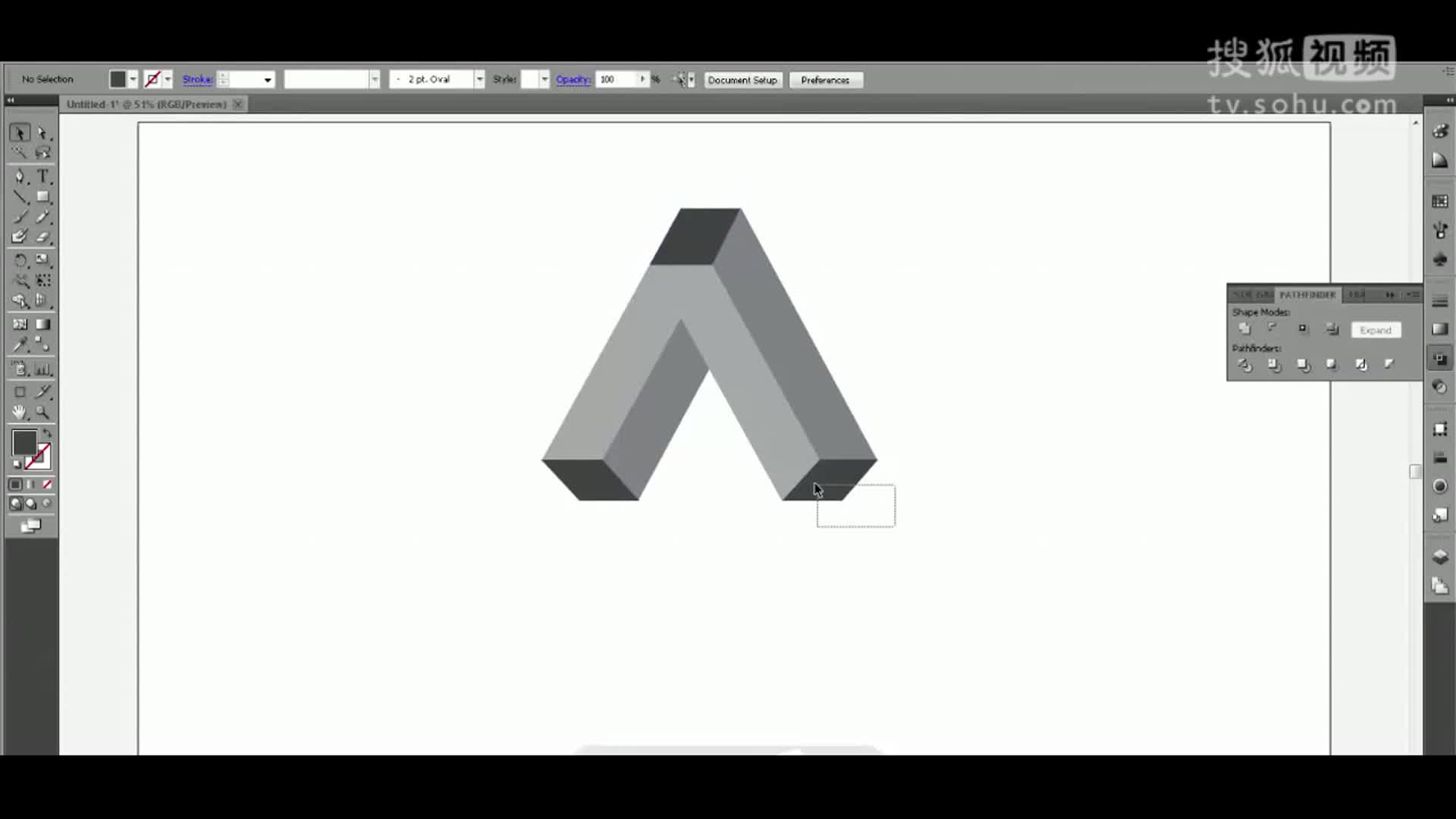 Illustrator教程 AI制作一個立體的“A”字效果演示   ai教程 ai基礎教程