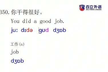 [图]英语口语每日一句350 you did a good job