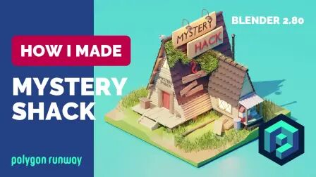 [图]Gravity Falls Mystery Shack in Blender 2.8 - Low Poly 3D Tutorial