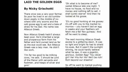 [图]英文版伊索寓言会下金蛋的鹅_The Goose That Laid The Golden Eggs