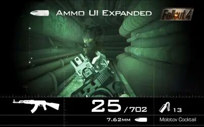 [图]辐射4 【自制独立UI】: AmmoWeapon UI扩展版MOD(仿COD)+自制...