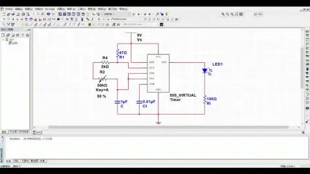 [图]用multisim仿真一个LED闪灯电路