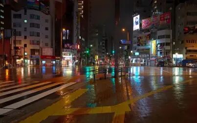 [图]【超清日本】漫步午夜暴雨中的东京后街 (1080P高清版) 2021.6