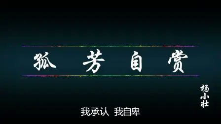 [图]抖音热曲『孤芳自赏』--【杨小壮 动态歌词版 无损音质 】