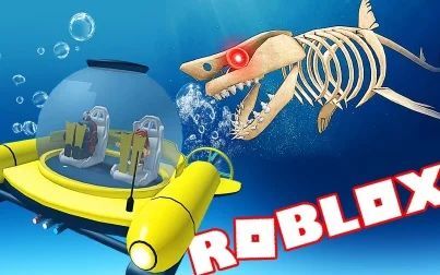 [图]开着潜水艇和骨鲨刚正面 Roblox鲨鱼生存模拟器