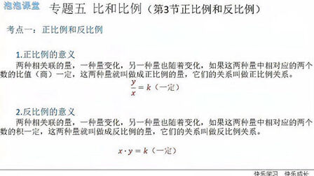 [图]5.3正比例和反比例知识点(小升初专项总复习)