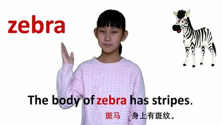 [图]动物篇zebra斑马 牛津初高中小学少儿童英语单词和例句子 常荣