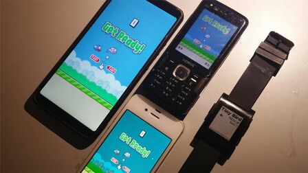 [图]当年火爆一时的像素鸟flappy bird你可知道诺基亚和手表也能游玩