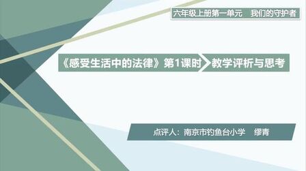 [图]统编小学道德与法治六年级上册示范课《感受生活中的法律》评析1