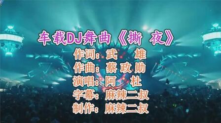 [图]车载DJ舞曲《撕夜》阿杜演唱高音质劲爆DJ版经典歌曲