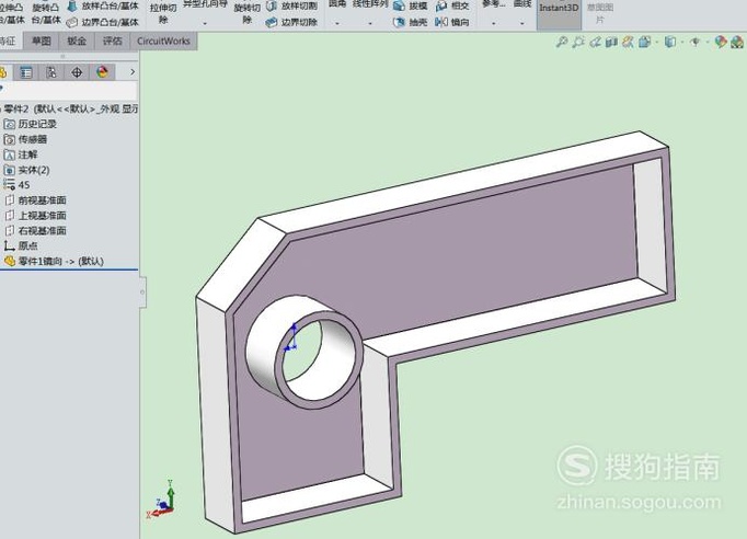 如何使用SolidWorks的镜像零件的功能