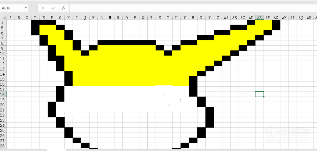 excel绘制像素画皮卡丘