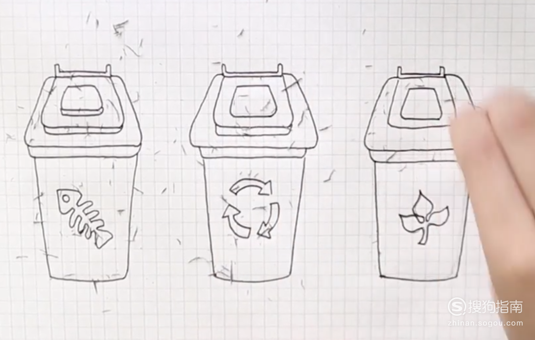 如何画垃圾桶简笔画