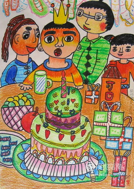 生日快乐的儿童画怎么画?