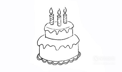 生日蛋糕用简笔怎么画好看