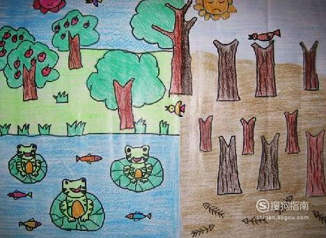 保护环境的儿童画怎么画?