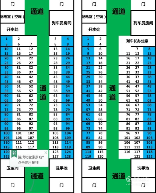 如何查看普通火车座位分布图和高铁座位分布图