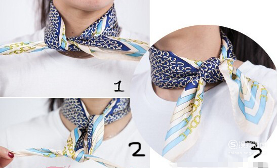 基础方巾结:是所有丝巾的打法,还可以延伸到各式各样的系法.