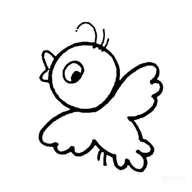 如何画一个简单的飞翔的小鸟