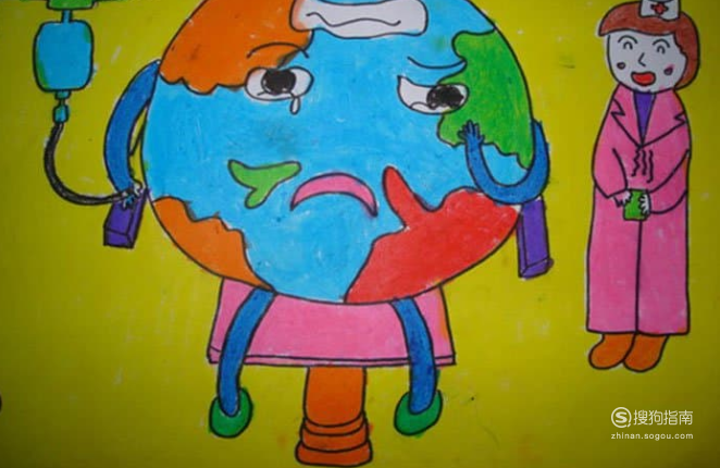 世界地球日的儿童画怎么画?