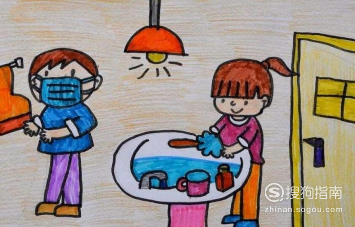 有关预防新型冠状病毒的儿童画,怎么画?