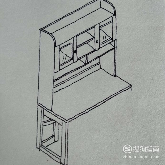 也要注意画出每条木头的两个面,这样画出来的桌子腿更立体