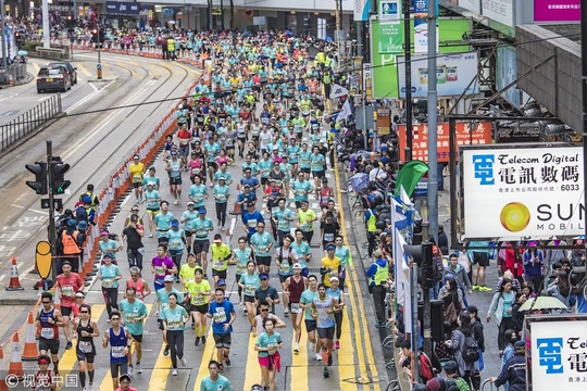 2019香港马拉松开赛 数万跑者与叮叮车同行(7) 第7页