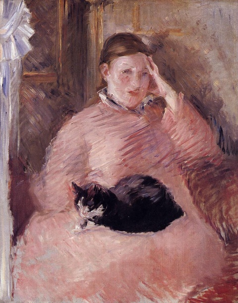 马奈-Woman with a Cat 第1页