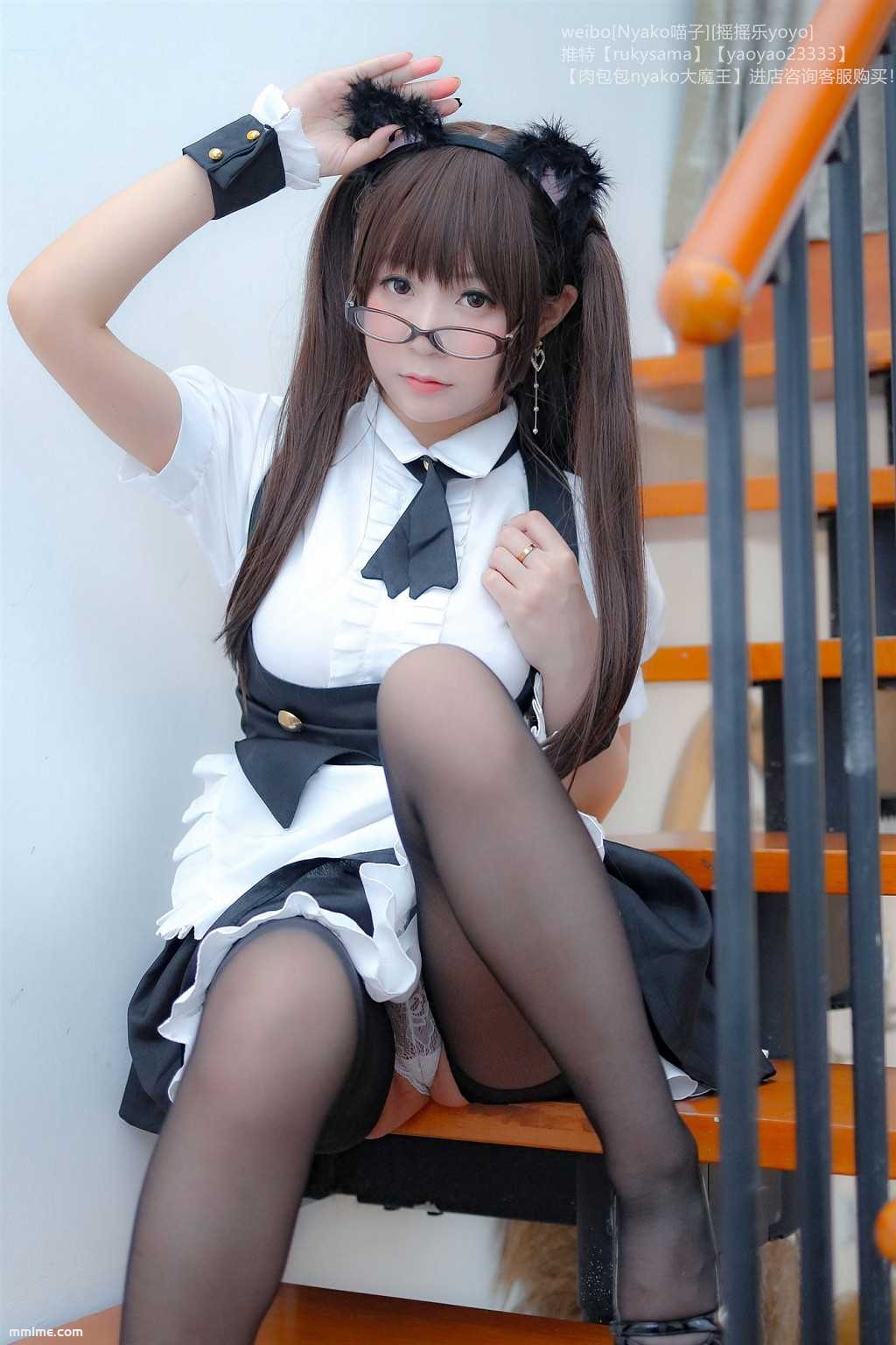 图片[2]-​摇摇乐yoyo&Nyako喵子《诱人女仆》 [Cosplay福利] 写真集[130P]-美了么