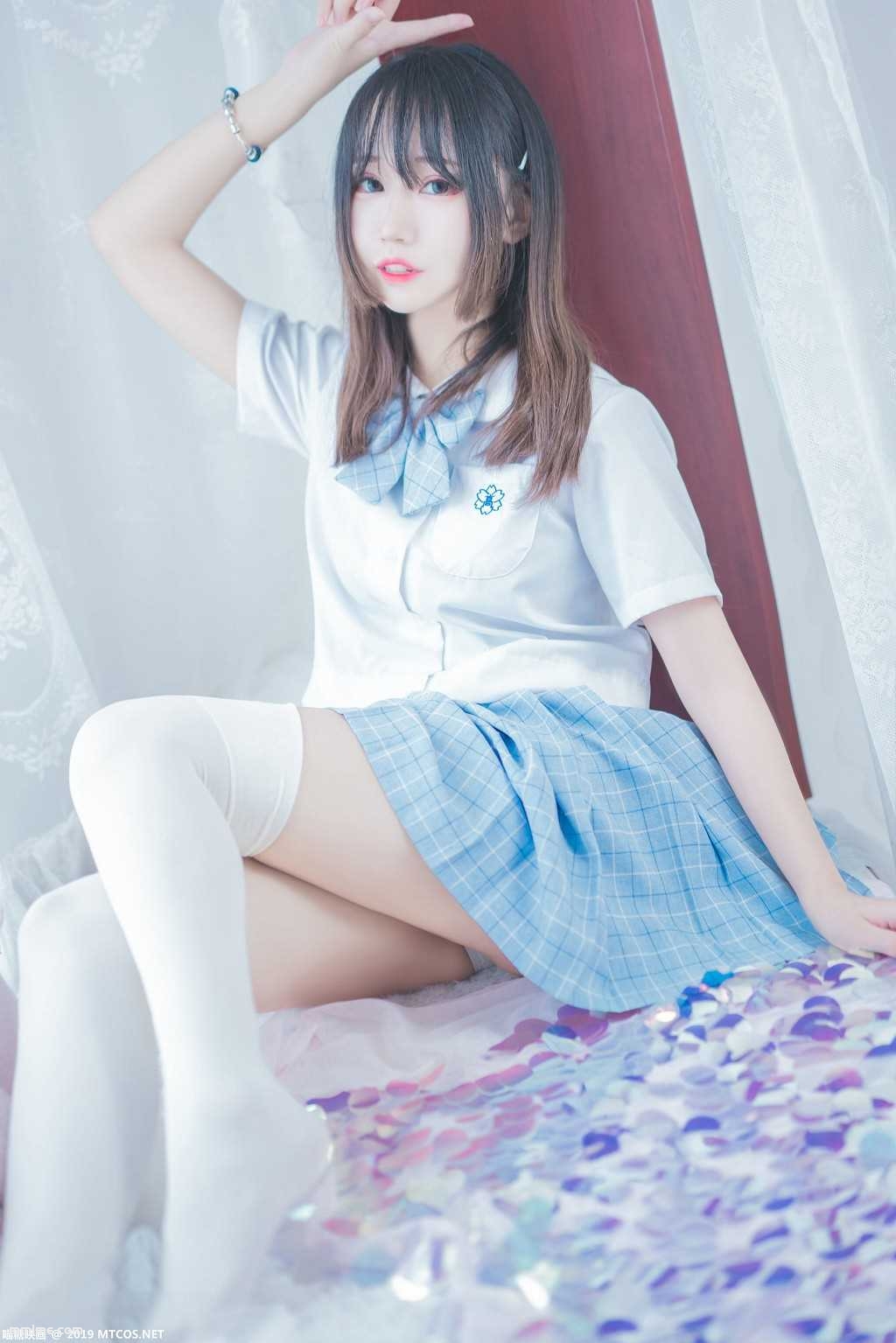 图片[10]-《蓝白梦幻少女》 [喵糖映画] VOL.019 写真集[46P]-美了么