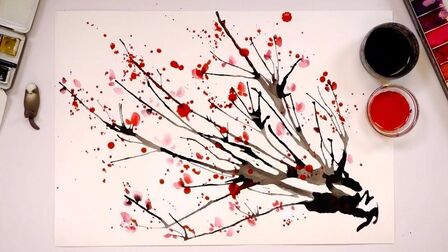 水彩画梅花简单 搜狗搜索