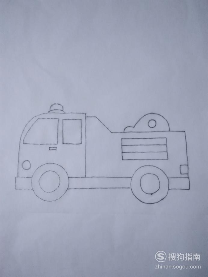 消防车简笔画 画法 简笔画消防车的画法优质